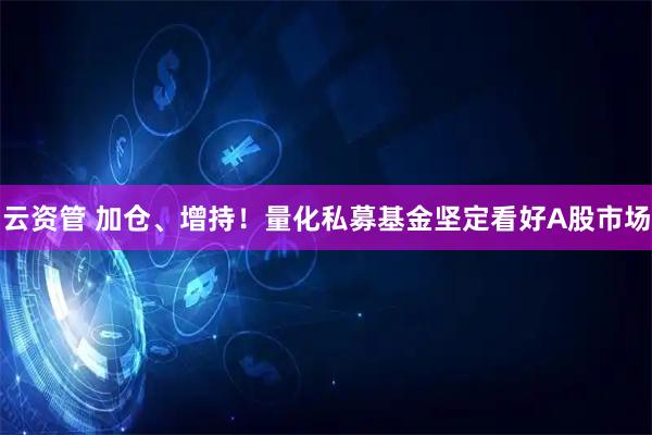 云资管 加仓、增持！量化私募基金坚定看好A股市场